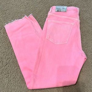 Pink Straight Leg Jeans